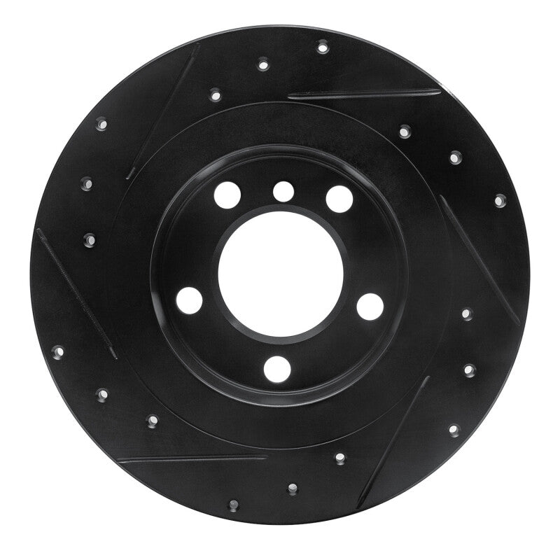 R1 Concepts R1 2013-2016 Mini Cooper Countryman Rear Right Drilled & Slotted Black Brake Rotor