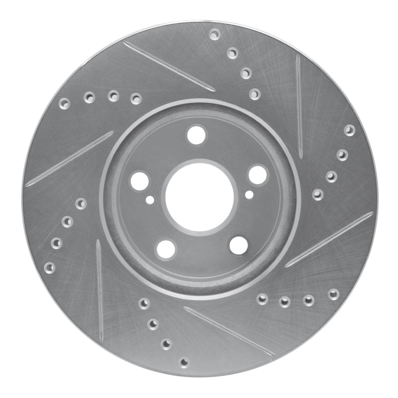 R1 Concepts R1 08-19 Pontiac Vibe Front Left Drilled & Slotted Silver Brake Rotor