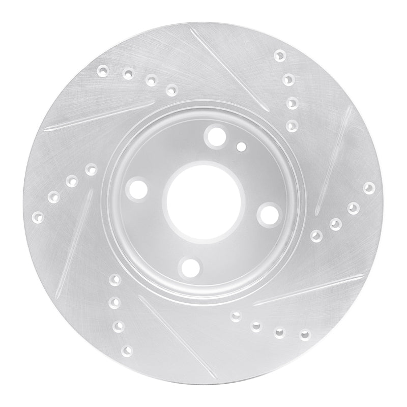 R1 Concepts R1 16-25 Mazda 2 (Mexico) Front Left Drilled & Slotted Silver Brake Rotor