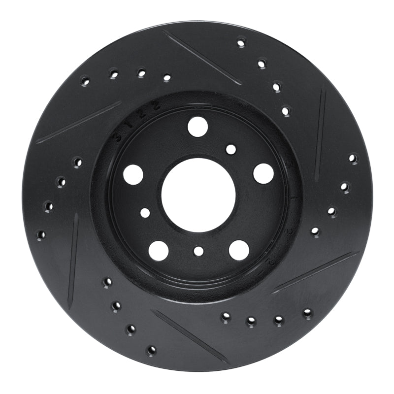 R1 Concepts R1 83-86 Toyota Camry Front Left Drilled & Slotted Black Brake Rotor