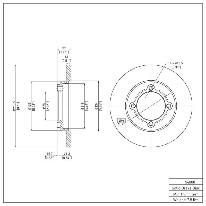 DFC 88-93 Ford Festiva Front Brake Rotor