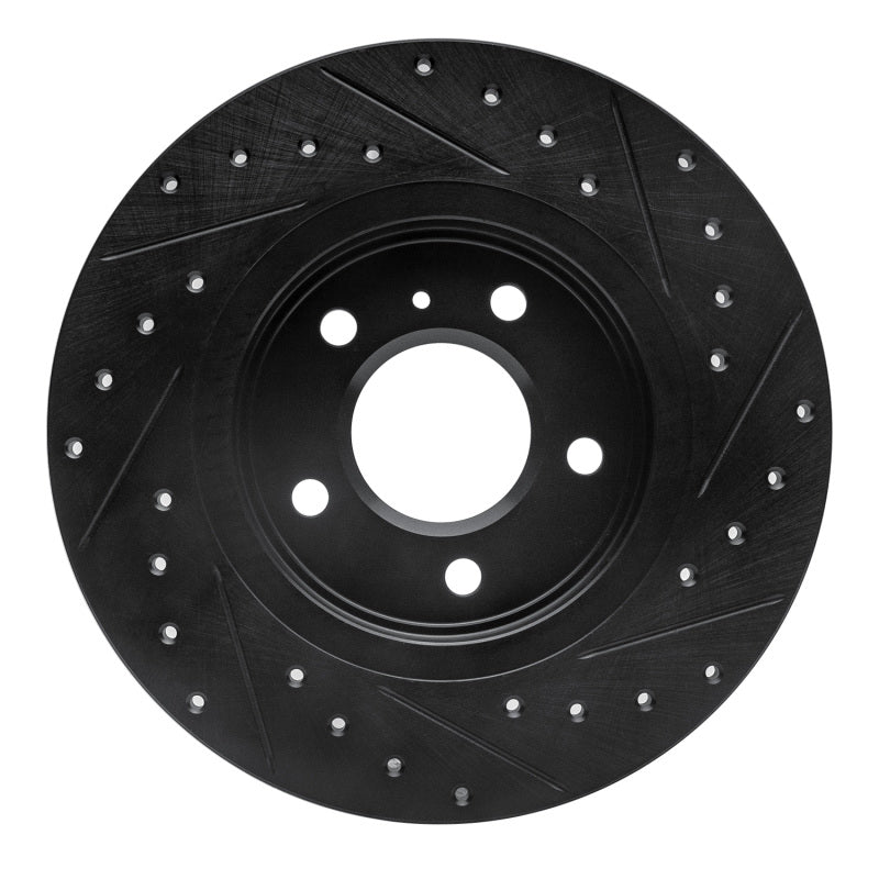R1 Concepts R1 05-05 Buick Terraza Rear Left Drilled & Slotted Black Brake Rotor