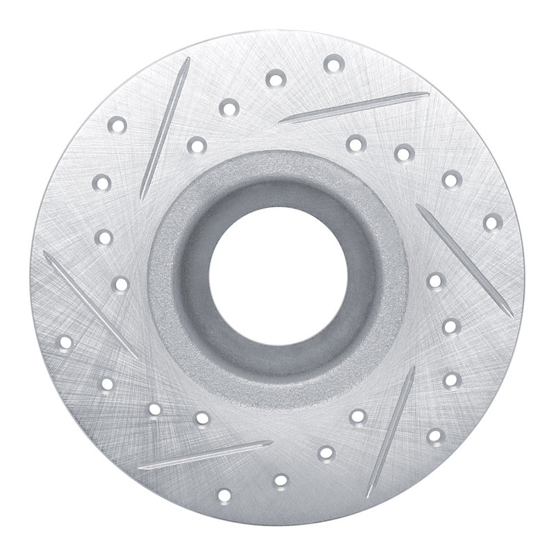 R1 Concepts R1 63-79 Austin Healey Sprite Front Right Drilled & Slotted Silver Brake Rotor