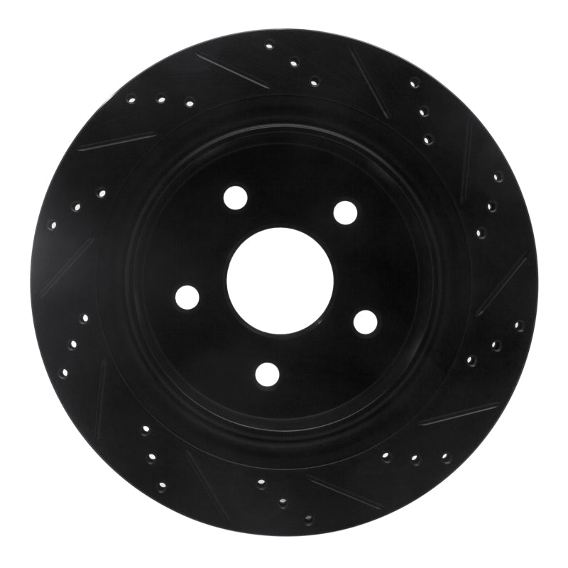 R1 Concepts R1 02-24 Chrysler ASPEN Rear Left Drilled & Slotted Black Brake Rotor