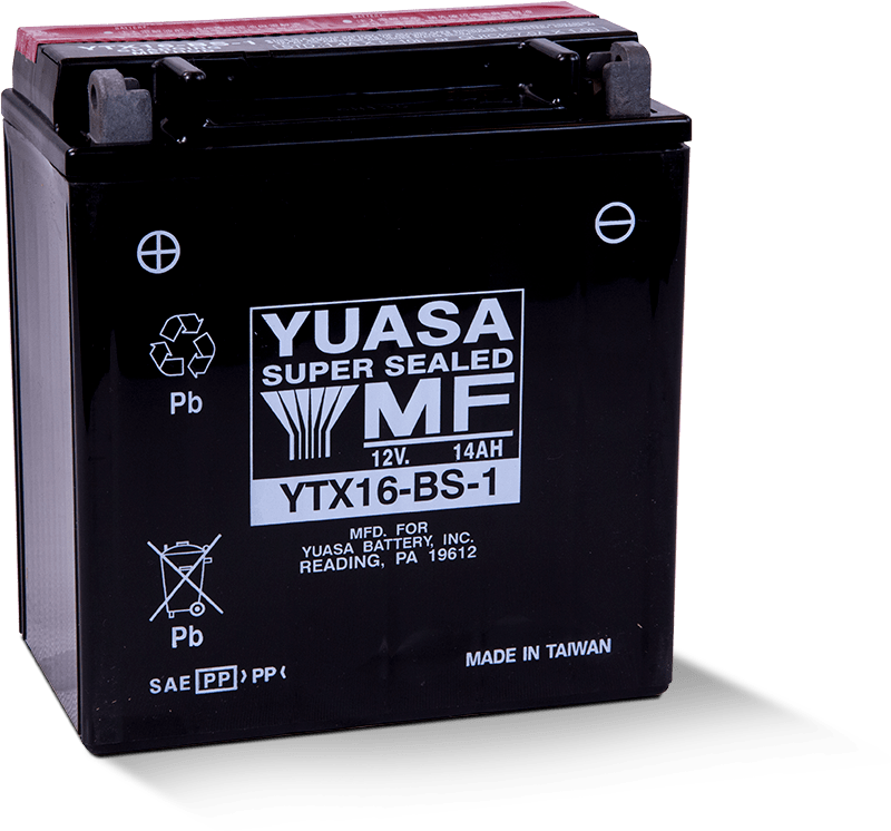 Yuasa Battery Yuasa YTX16-BS-1 Maintenance Free AGM 12-Volt Battery w/Bottle