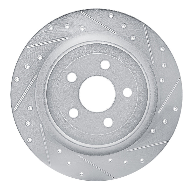 R1 Concepts R1 2021-2025 Ford Mustang Mach-E Rear Right Drilled & Slotted Silver Brake Rotor