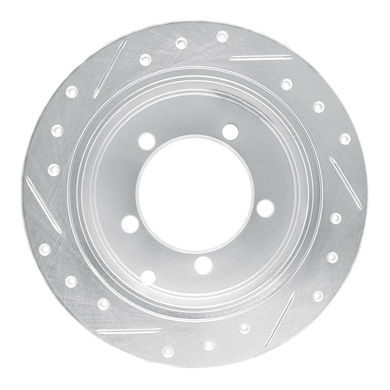 R1 Concepts R1 97-04 Mitsubishi DIAMANTE Rear Right Drilled & Slotted Silver Brake Rotor