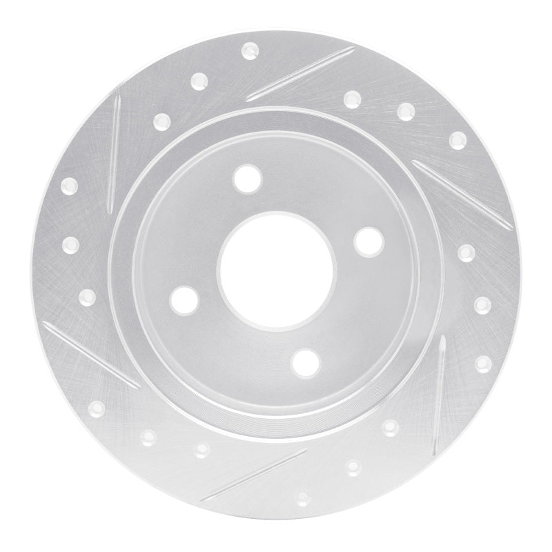 R1 Concepts R1 91-98 Saturn SC1 Rear Right Drilled & Slotted Silver Brake Rotor