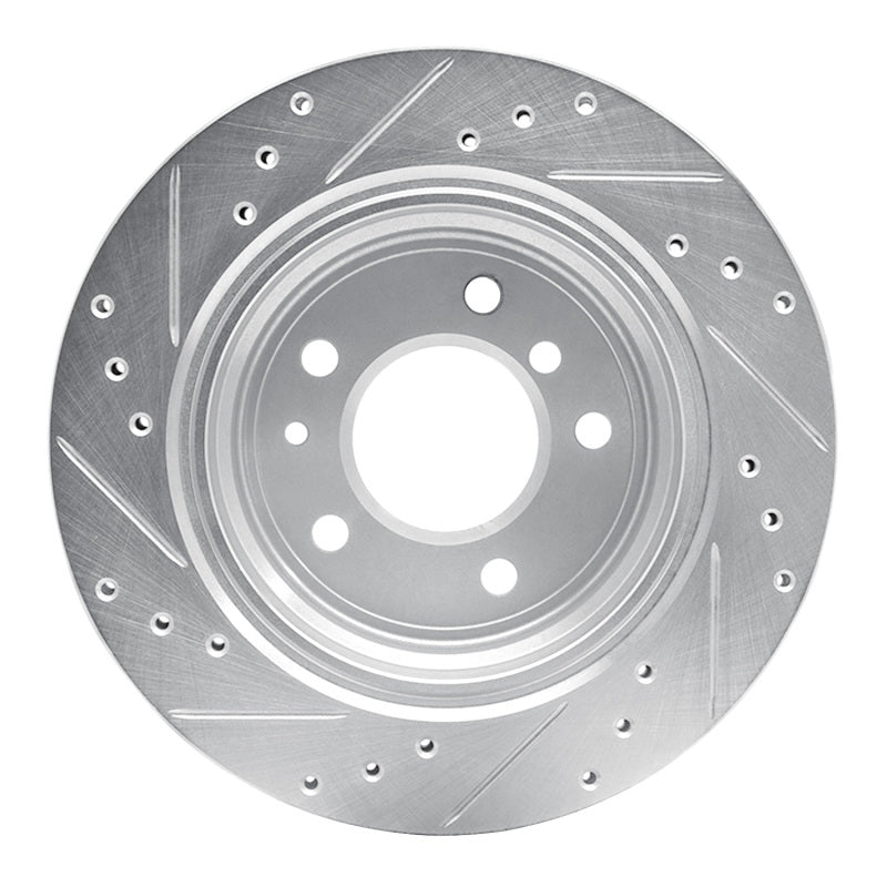 R1 Concepts R1 91-95 BMW 540I Rear Right Drilled & Slotted Silver Brake Rotor