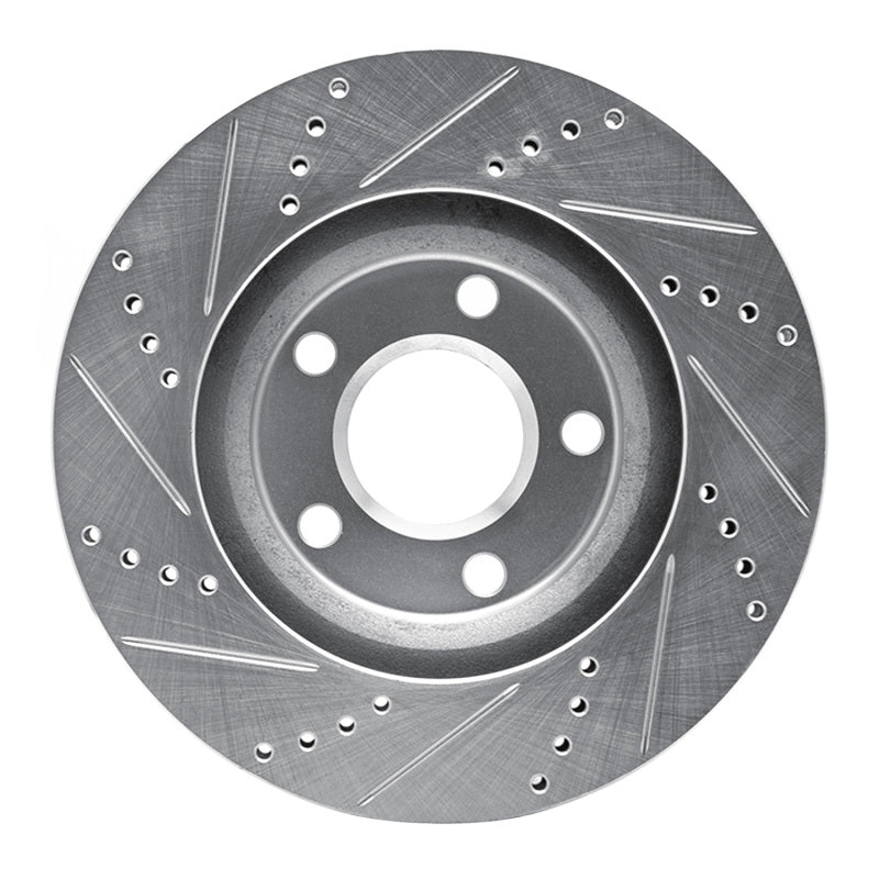 R1 Concepts R1 97-05 Buick Riviera Front Right Drilled & Slotted Silver Brake Rotor