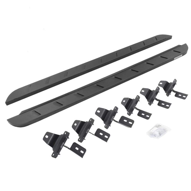 Go Rhino 18-22 Jeep Wrangler JLU 4DR RB10 Slim Running Boards Kit (Incl. Brackets) - Tex. Blk