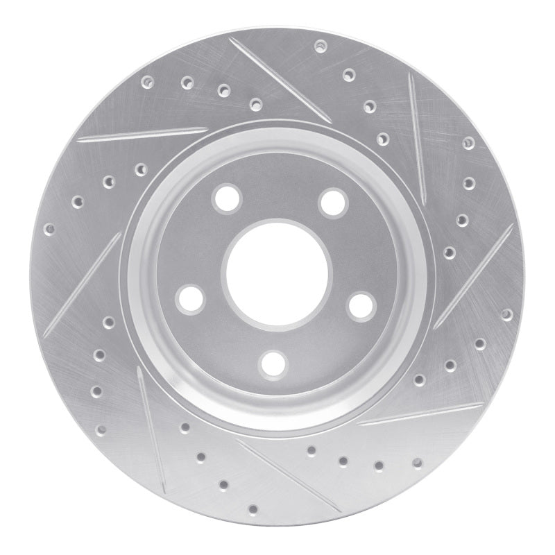 R1 Concepts R1 11-22 Dodge Durango Front Left Drilled & Slotted Silver Brake Rotor