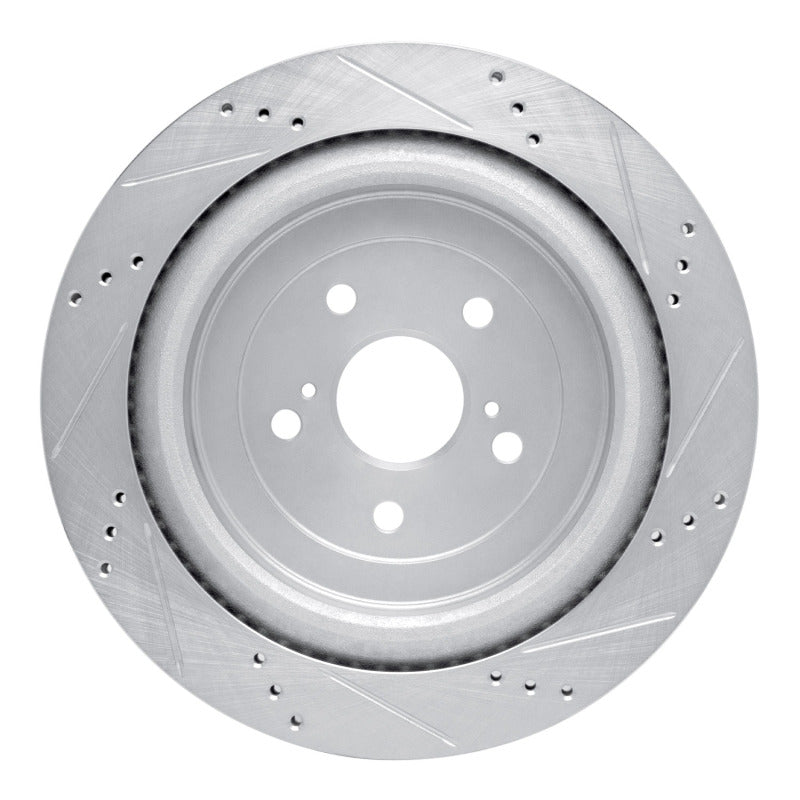 R1 Concepts R1 16-22 Lexus RX450hL Rear Left Drilled & Slotted Silver Brake Rotor