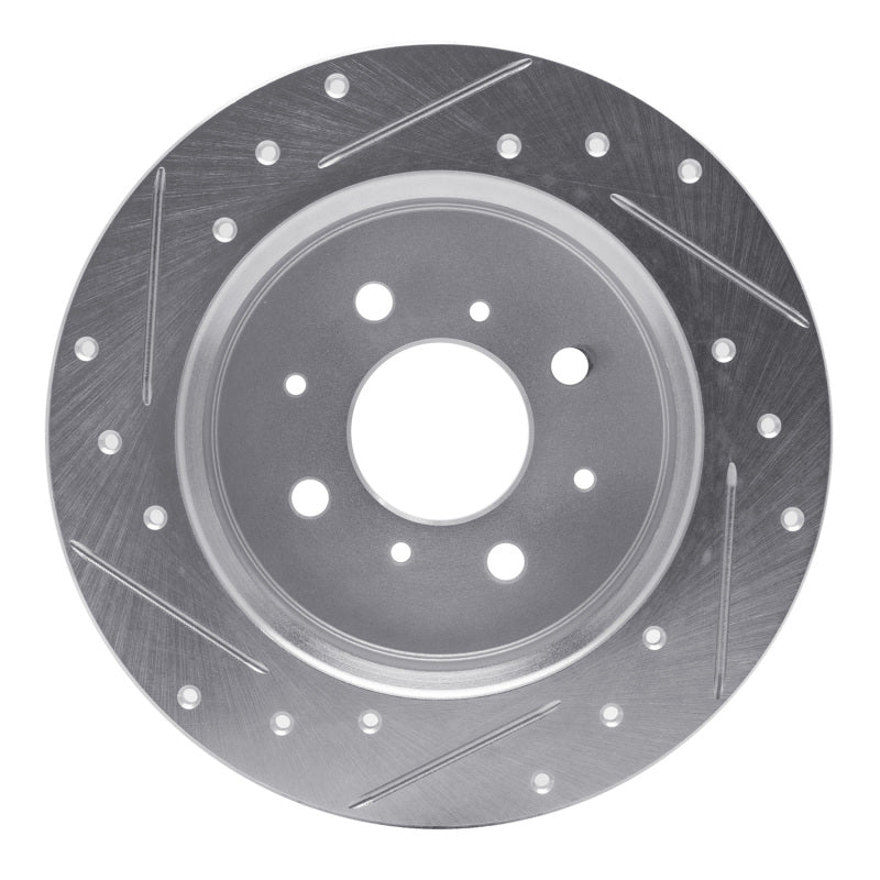 R1 Concepts R1 01-05 Acura EL Rear Right Drilled & Slotted Silver Brake Rotor