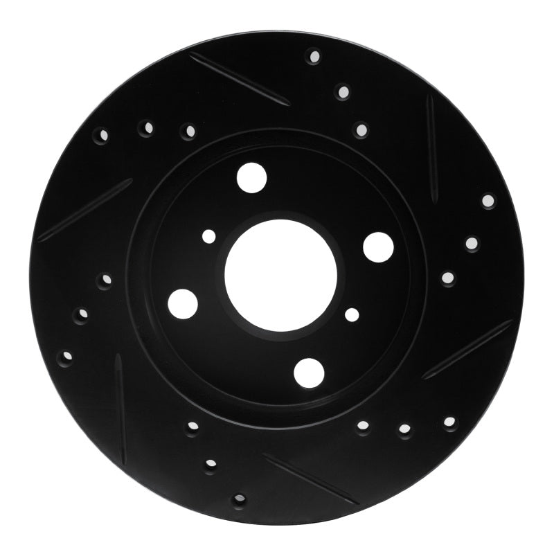 R1 Concepts R1 99-05 Toyota Echo Front Left Drilled & Slotted Black Brake Rotor