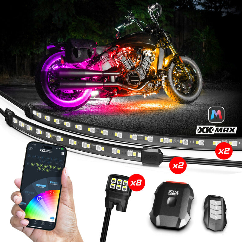XKGLOW XK Glow XKmax RGBW 10pc addressable Motorcycle Underglow Light Kit