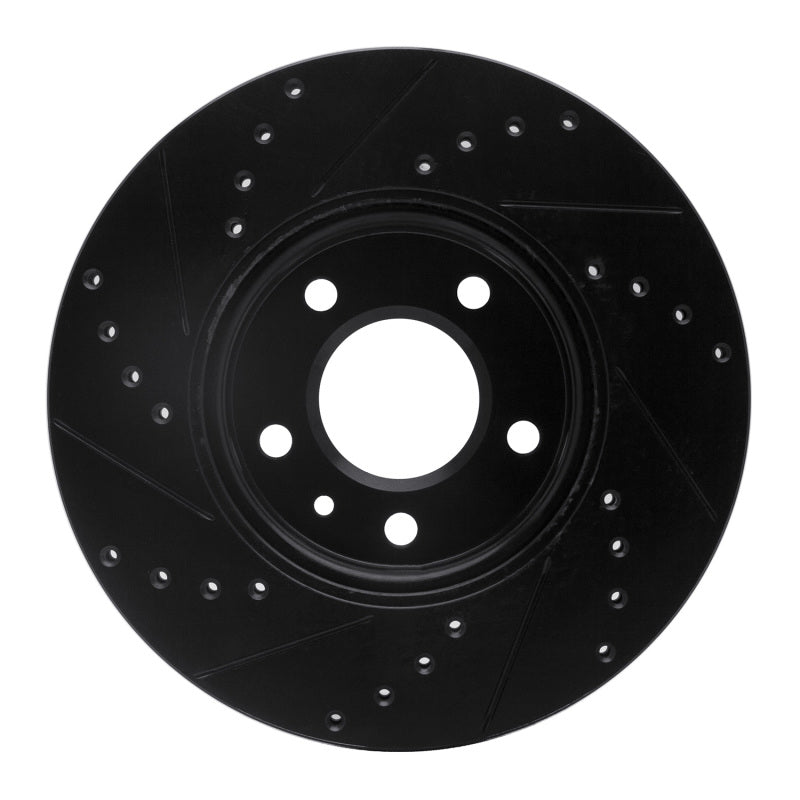 R1 Concepts R1 2011-2025 Buick LaCrosse Front Right Drilled & Slotted Black Brake Rotor