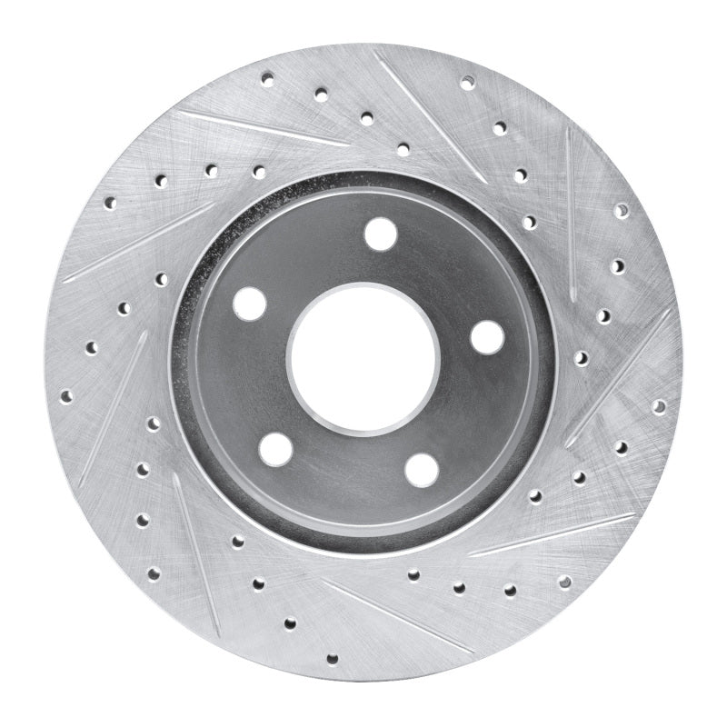 R1 Concepts R1 99-04 Jeep Grand Cherokee Front Left Drilled & Slotted Silver Brake Rotor