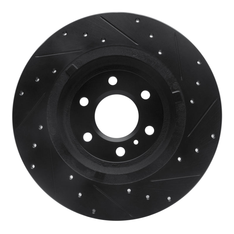 R1 Concepts R1 11-15 VPG MV-1 Rear Left Drilled & Slotted Black Brake Rotor