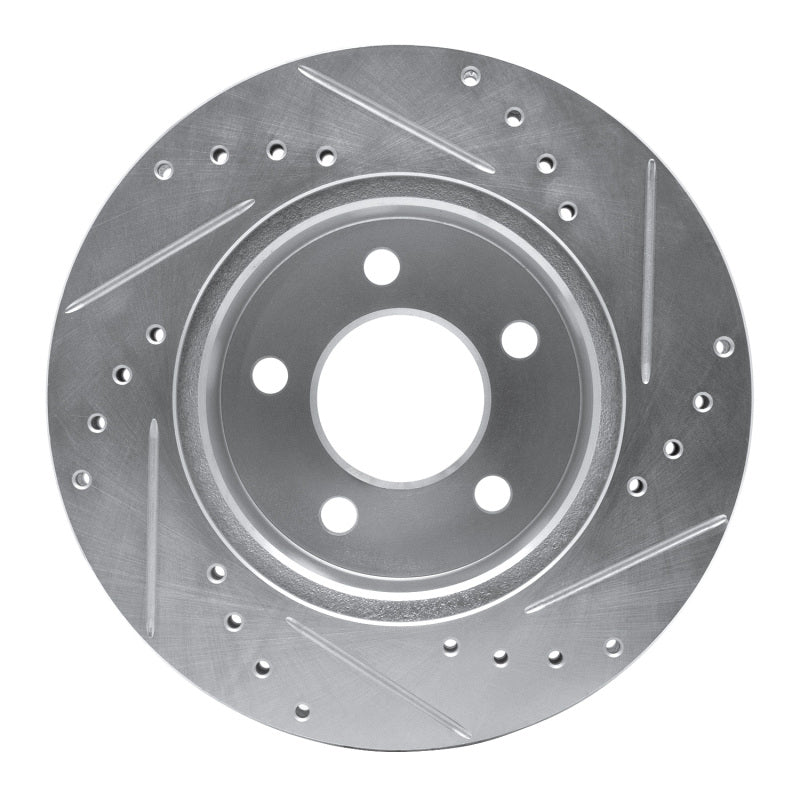 R1 Concepts R1 90-99 Jeep Cherokee Front Left Drilled & Slotted Silver Brake Rotor