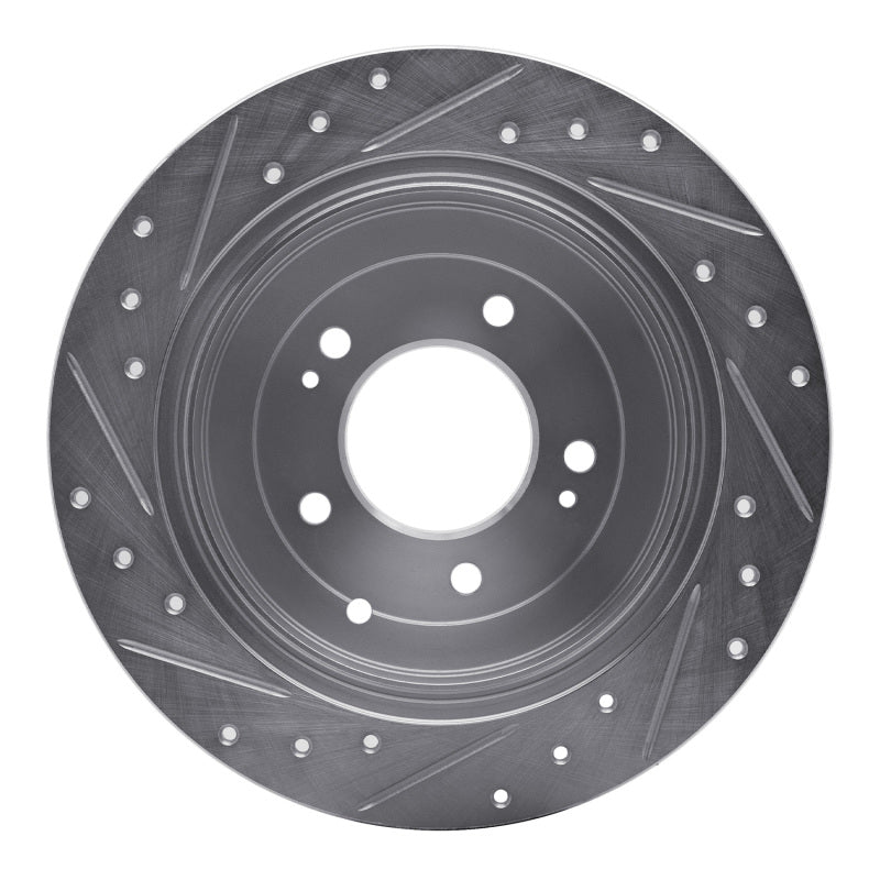 R1 Concepts R1 16-22 Hyundai TUCSON Rear Right Drilled & Slotted Silver Brake Rotor