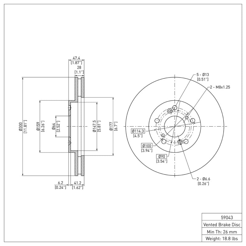 DFC 99-14 Acura CL Front GeoSPEC Coated Rotor