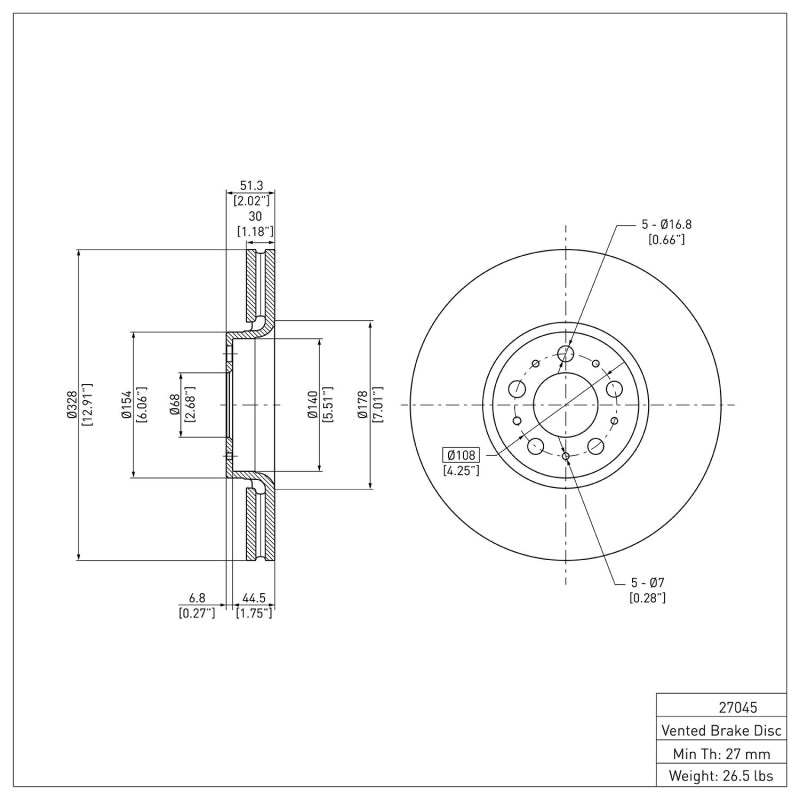 DFC 03-14 Volvo XC90 Front GeoSPEC Coated Rotor