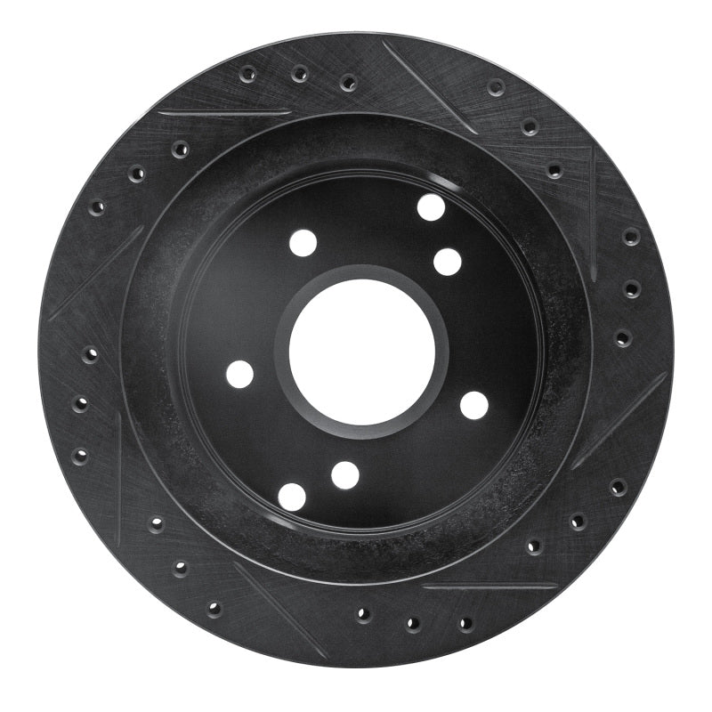 R1 Concepts R1 84-87 Chevrolet Corvette Rear Left Drilled & Slotted Black Brake Rotor