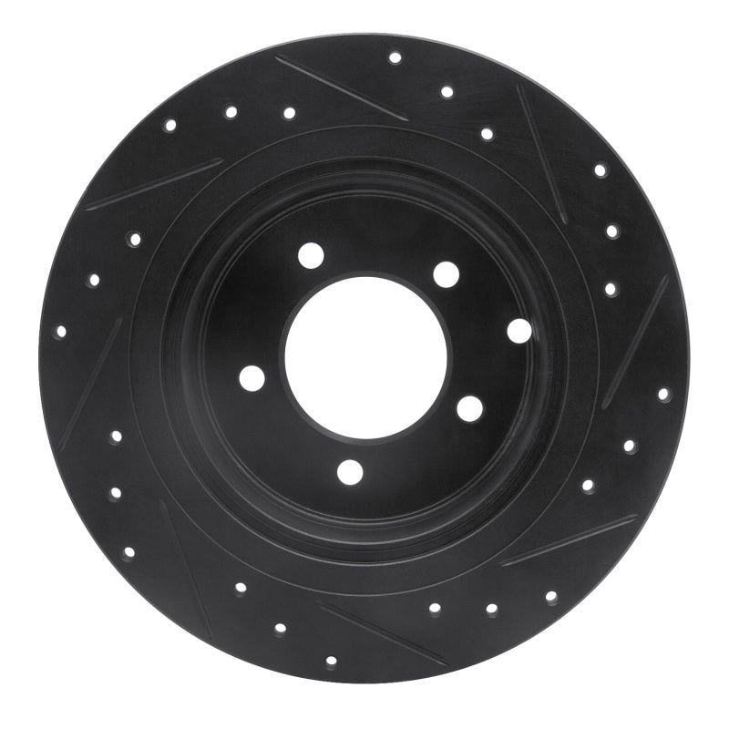 R1 Concepts R1 07-17 Chrysler 200 Rear Left Drilled & Slotted Black Brake Rotor
