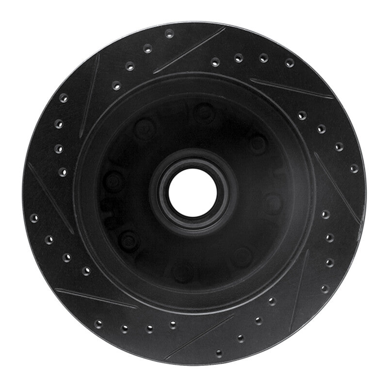 R1 Concepts R1 95-04 Ford E-350 Econoline Front Right Drilled & Slotted Black Brake Rotor