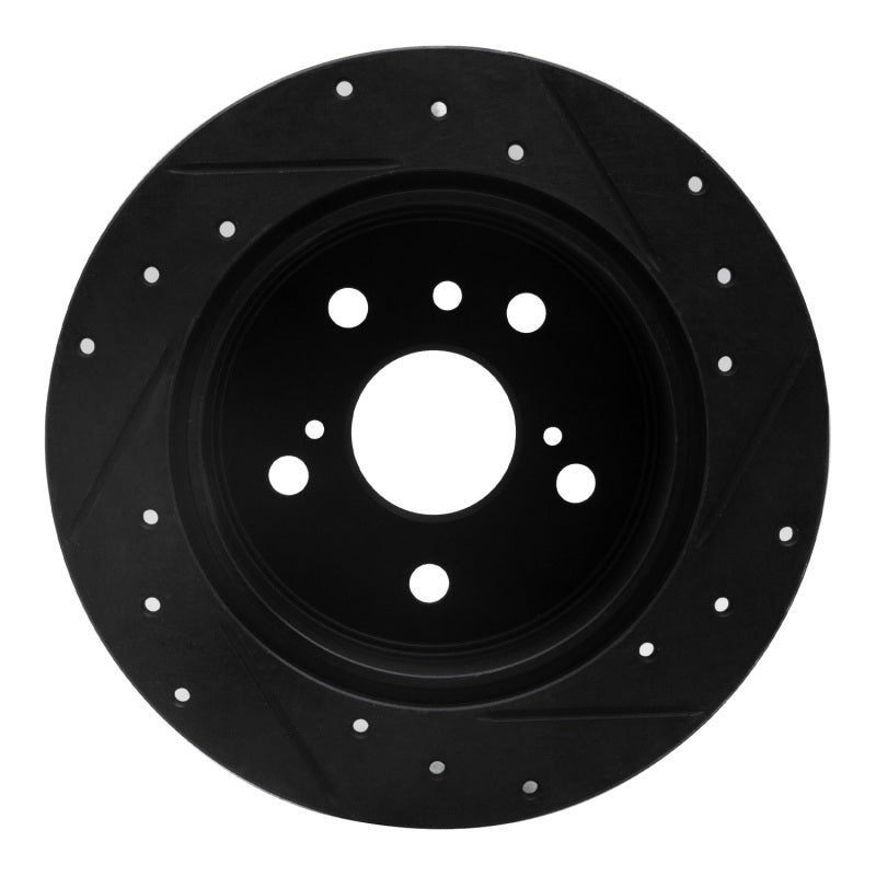 R1 Concepts R1 07-12 Lexus ES350 Rear Left Drilled & Slotted Black Brake Rotor