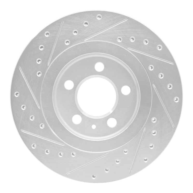 R1 Concepts R1 92-95 Volkswagen Jetta Sedan Front Right Drilled & Slotted Silver Brake Rotor