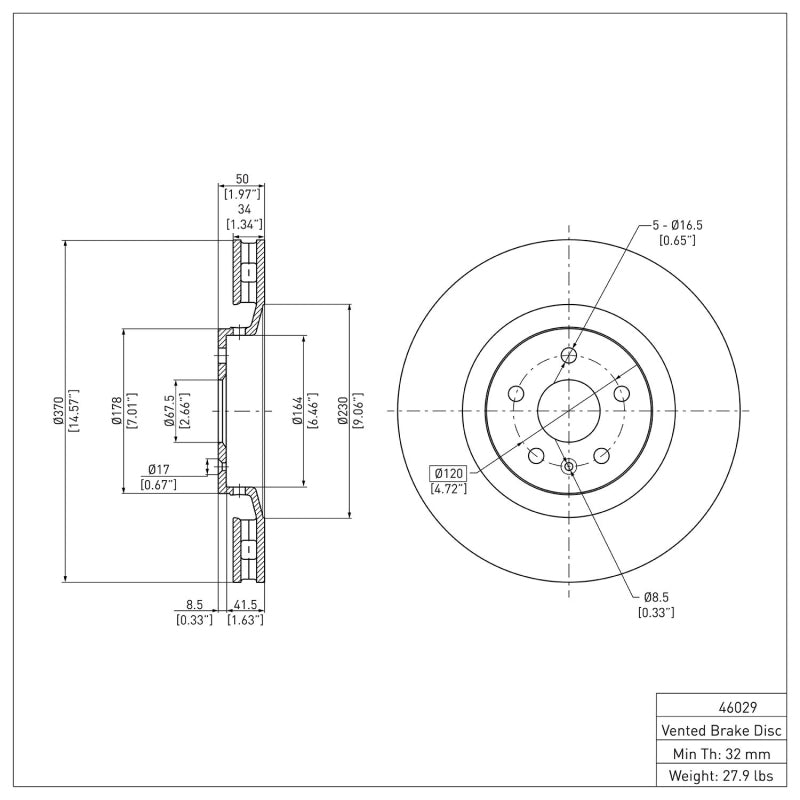 DFC 09-15 Cadillac CTS Front GeoSPEC Coated Rotor