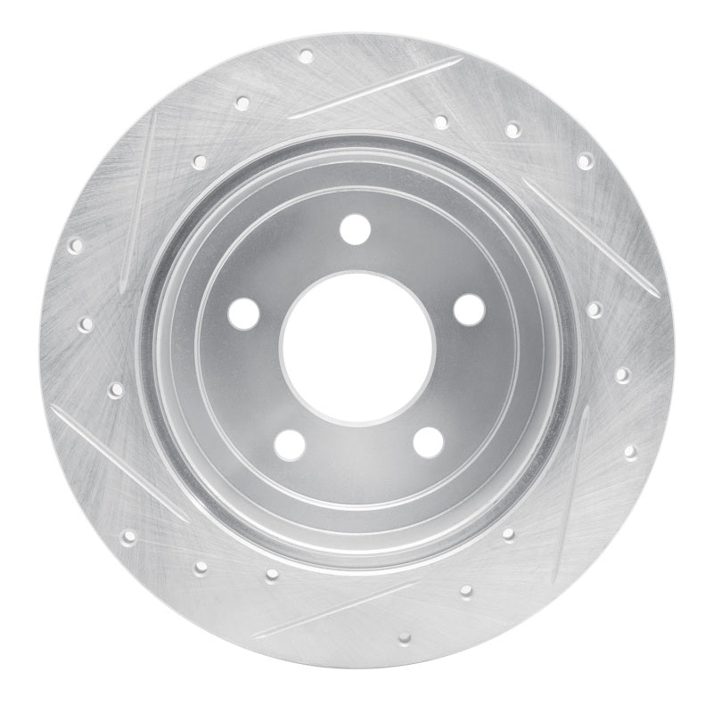 R1 Concepts R1 97-07 Chrysler Town & Country Rear Right Drilled & Slotted Silver Brake Rotor