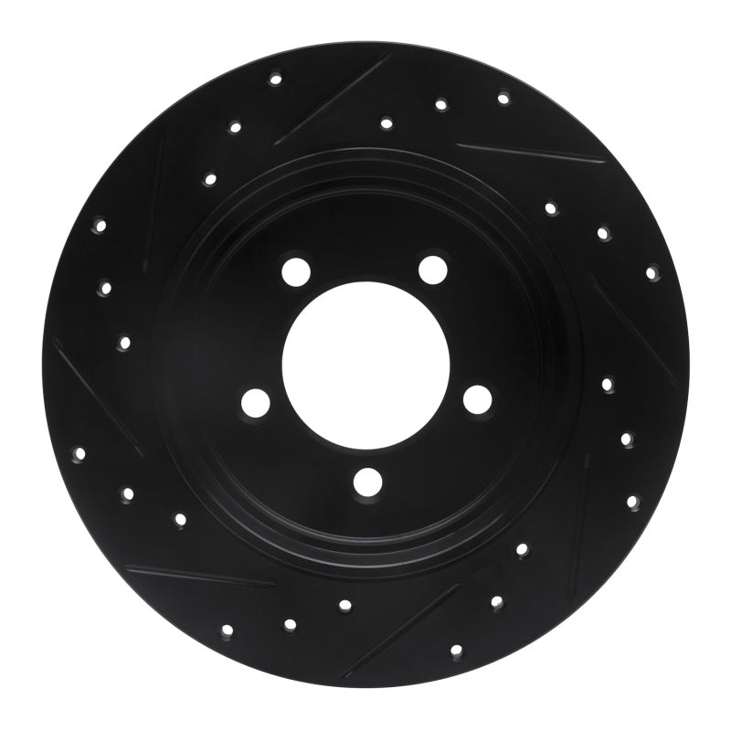 R1 Concepts R1 02-10 Ford Explorer Rear Right Drilled & Slotted Black Brake Rotor