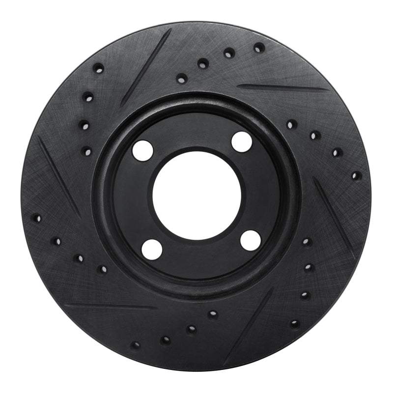 R1 Concepts R1 84-87 Audi Coupe Front Right Drilled & Slotted Black Brake Rotor
