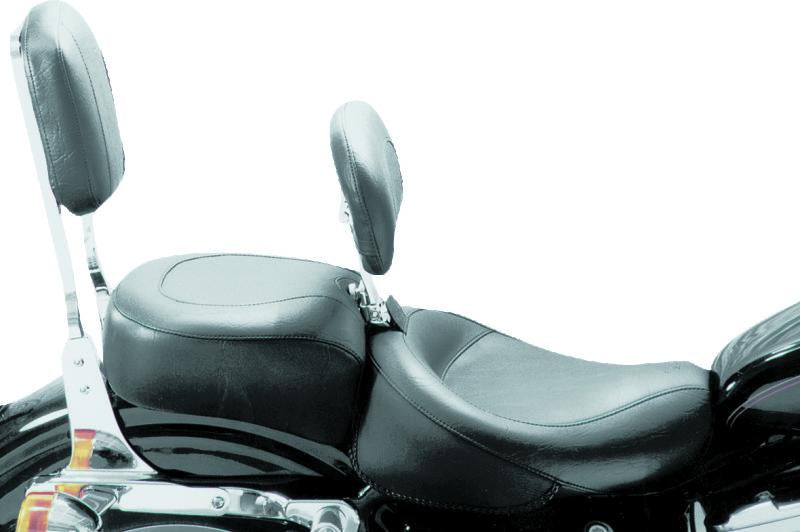Mustang Motorcycle Mustang 82-03 Harley Sportster Wide Touring Solo Seat w/Driver Backrest - Black