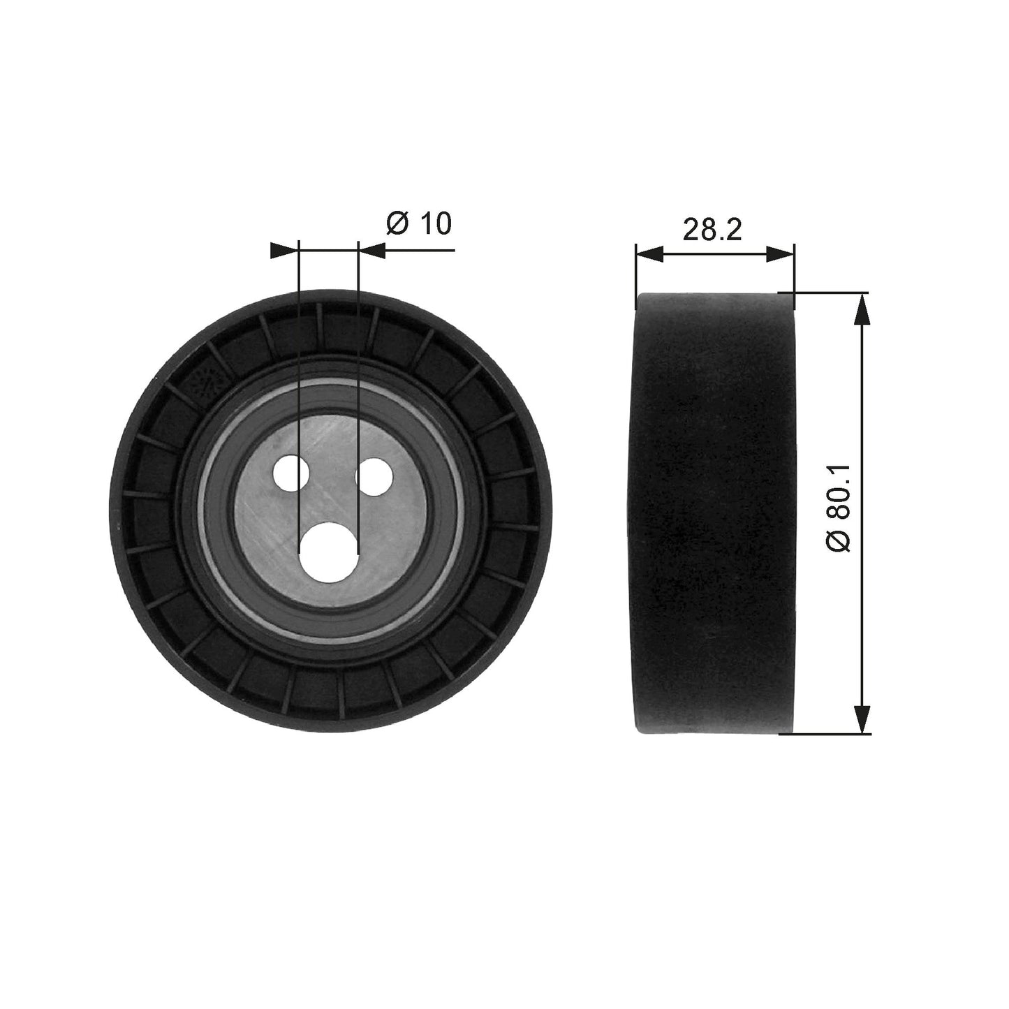 GATES GATT36016 Multiple V-Belt Tensioner Roll