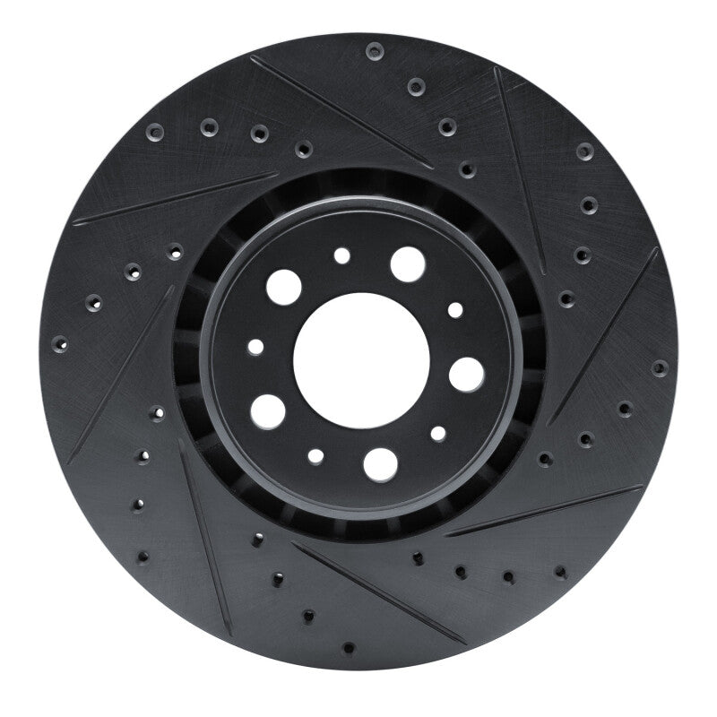 R1 Concepts R1 03-09 Volvo XC90 Front Right Drilled & Slotted Black Brake Rotor