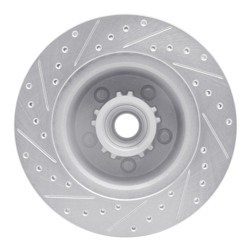 R1 Concepts R1 76-81 Chrysler Newport Front Right Drilled & Slotted Silver Brake Rotor
