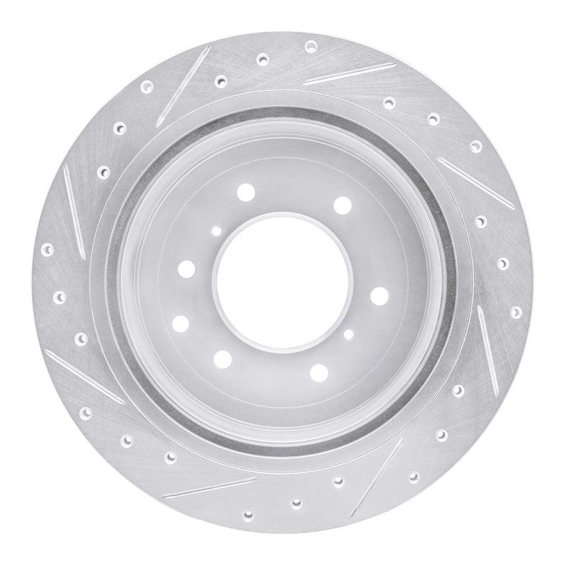 R1 Concepts R1 08-14 Mitsubishi Montero Limited (Mexico) Rear Right Drilled & Slotted Silver Brake Rotor