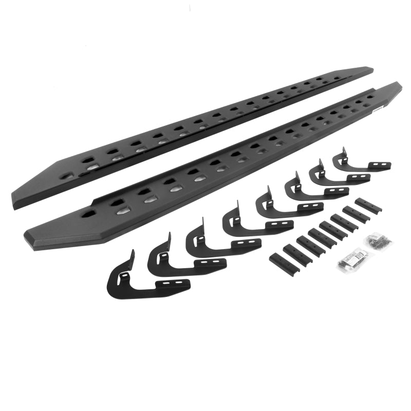 Go Rhino 15-19 GMC Sierra 2500/3500HD DC 4DR RB20 Slim Running Boards Kit (w/Brackets) - Tex. Blk