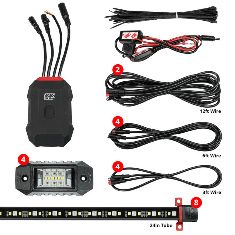 XKGLOW XK Glow RGBW Addressable LED Underglow Kits Advanced XKalpha App Controlled