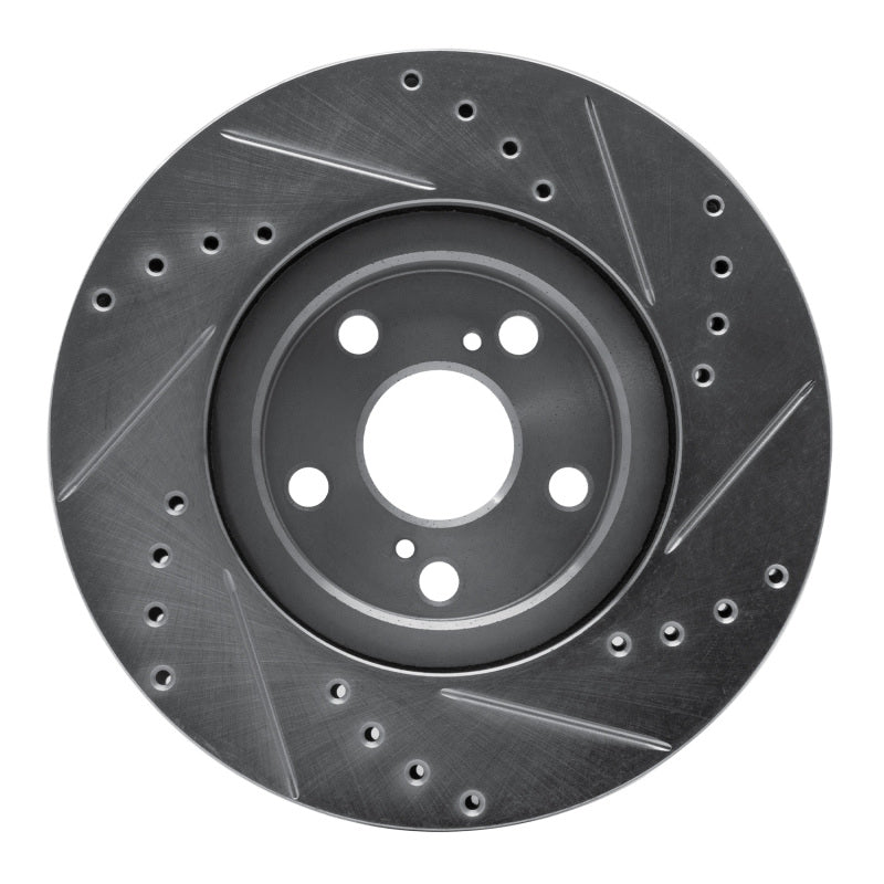 R1 Concepts R1 09-15 Toyota Corolla (Mexico) Front Left Drilled & Slotted Silver Brake Rotor
