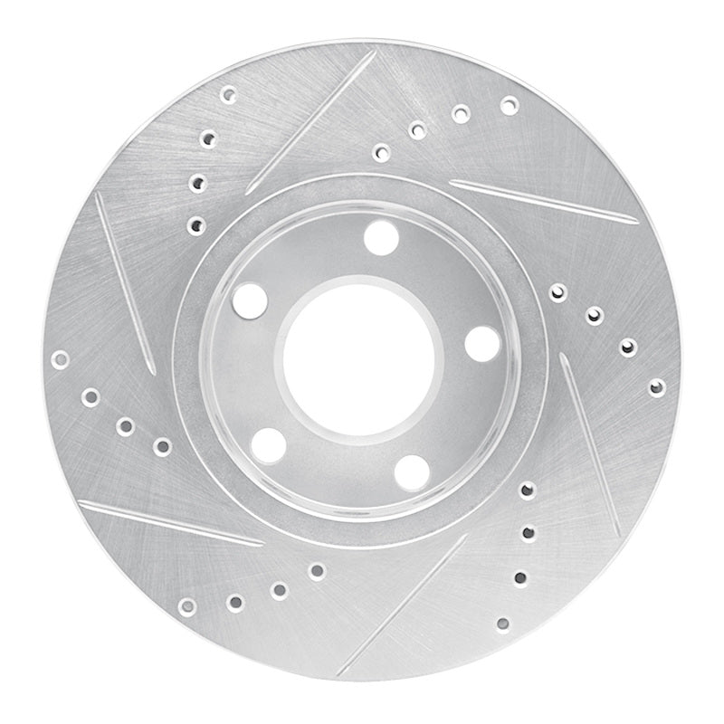 R1 Concepts R1 85-91 Audi 200 Front Right Drilled & Slotted Silver Brake Rotor