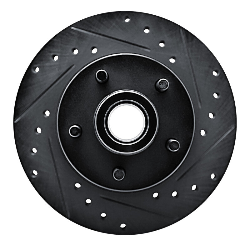 R1 Concepts R1 79-83 American Motors PaceR Front Right Drilled & Slotted Black Brake Rotor