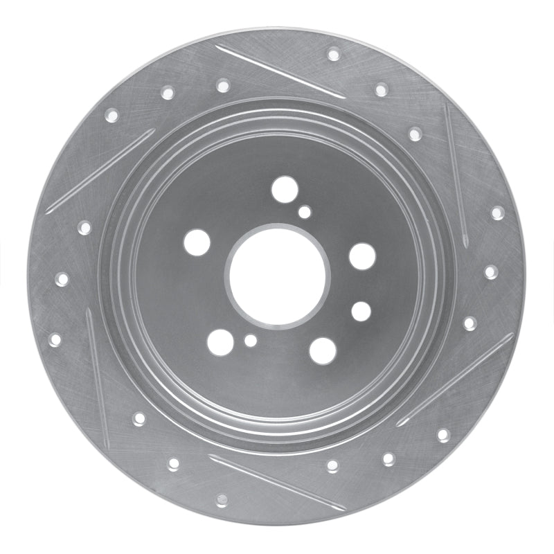 R1 Concepts R1 96-99 Toyota Celica Rear Left Drilled & Slotted Silver Brake Rotor