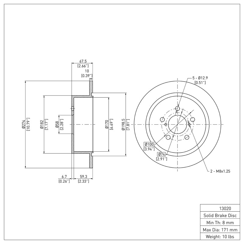 DFC 05-09 Subaru Legacy Rear Brake Rotor