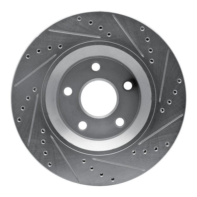 R1 Concepts R1 12-18 Jeep Wrangler Front Left Drilled & Slotted Silver Brake Rotor