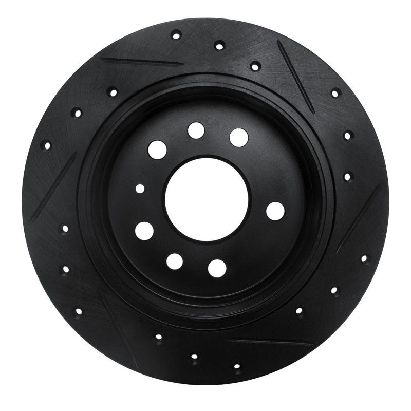 R1 Concepts R1 94-96 Saab 900 Rear Left Drilled & Slotted Black Brake Rotor